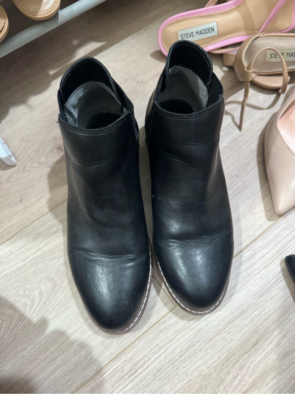 Cynthia Rowley Black Leather Ankle Boots